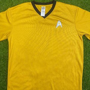 Star Trek captain Kirk yellow uniform shirt mens M 0653